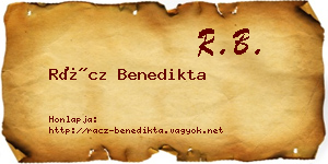 Rácz Benedikta névjegykártya
